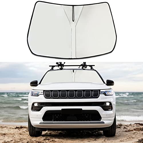 Moricere Upgrade Windshield Sun Shade for Jeep Compass 2017-2023, Foldable Windshield Sun Visor...
