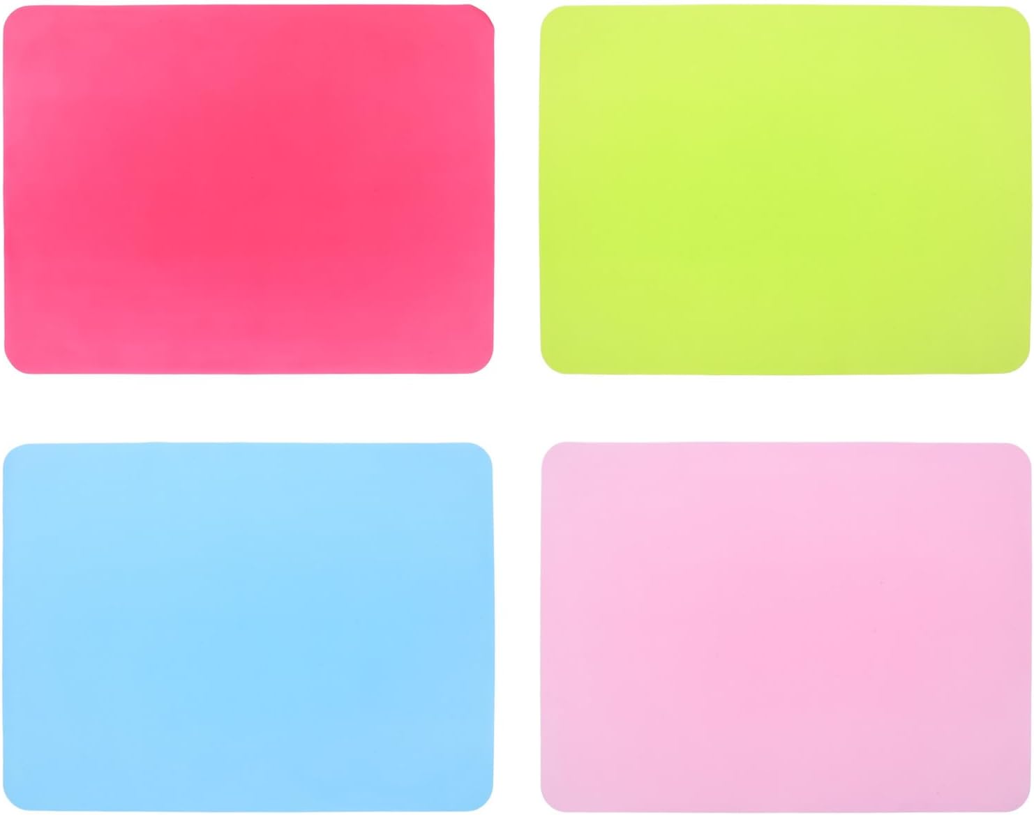 Operitacx 4pcs Silicone Pastry Mat: Silicone Dough Rolling Baking Sheet - 40x30cm Non-Slip Oven Liner for Kneading, Making Pizza, Fondant, Pie