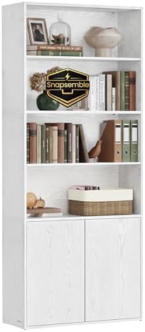 SONGMICS HOME Book Shelf, Snapsemble Superfast Assembly, 6-Tier F...