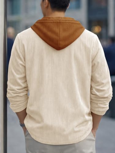 Image of Noble Monk Men's Solid Regular Fit Shirts| Shirt with Hood | Casual Wear for Men | Full Sleeve Shirt | Stylish Shirts for Men Red-Black