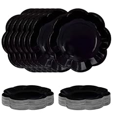 black paper plates