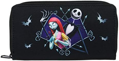 The Nightmare Before Christmas NBX Jack & Sally Black Zipped Purse