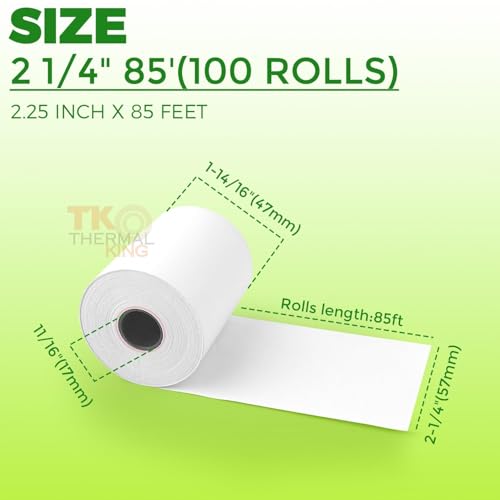 Papel térmico King 2 1/4" x 85 ' en caja de 100 rollos 2