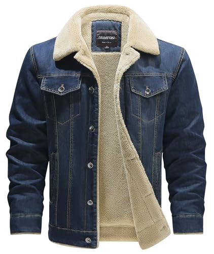 HOW'ON Men's Sherpa Lined Denim Jacket
