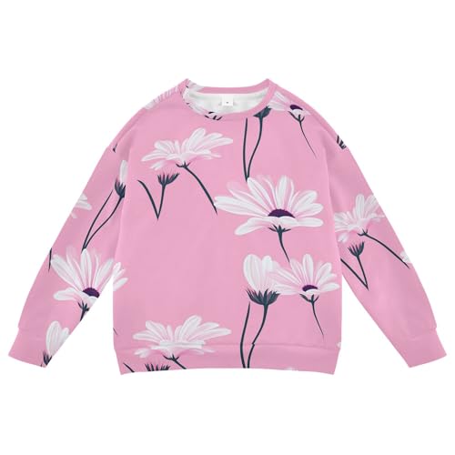 JUNZAN Art Osteospermum Pink Kids Boys Hoodie Sweatshirt Crewneck Hoodies for Girls Athletic 4T
