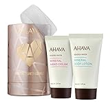 AHAVA Mineral Power Couple Value Set | Dead Sea Mineral Hand Cream & Minereal Body Lotion Travel Size 40 ML / 1.3 oz Each, 2 ct.