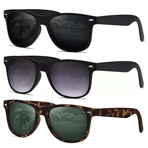 DEMIKOS Sunglasses Men Polarized Sunglasses for Mens Womens Retro Mirror Lens for Driving Fishing UV Protection A05-grey/Gradient Grey/Green