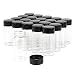 Furnido 20ml Glass Sample Vial,20 Pcs Empty Refillable Glass Bottle with Black Screw Caps,Essential Oil Bottle Storage Liquid Sampling Collection Container,20 Label (Clear)