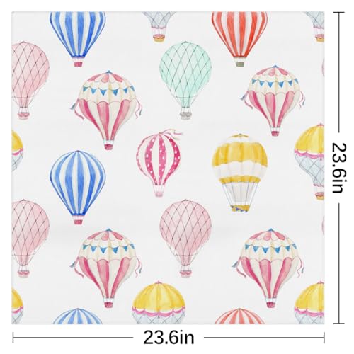Lovely Hot Air Balloon Square Silk Scarf for Women Fashion Printed Satin Neck Silk Satin Bandana Lightweight Neckerchief Hair Wrap Scarves 23.6" x 23.6"2