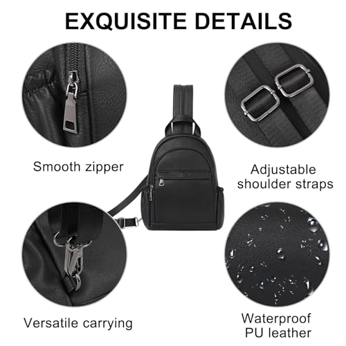 Image of CLUCI Sling Bag for Women Leather Women's Backpack Small Convertible Backpack Purse Crossbody Bag for Travel