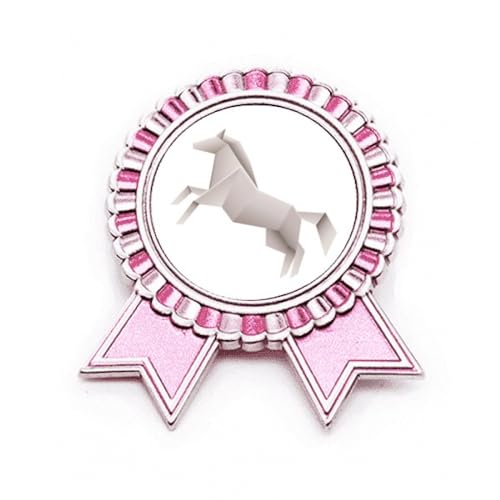 Broche en forme de maison géométrique rose Origa en métal taille M