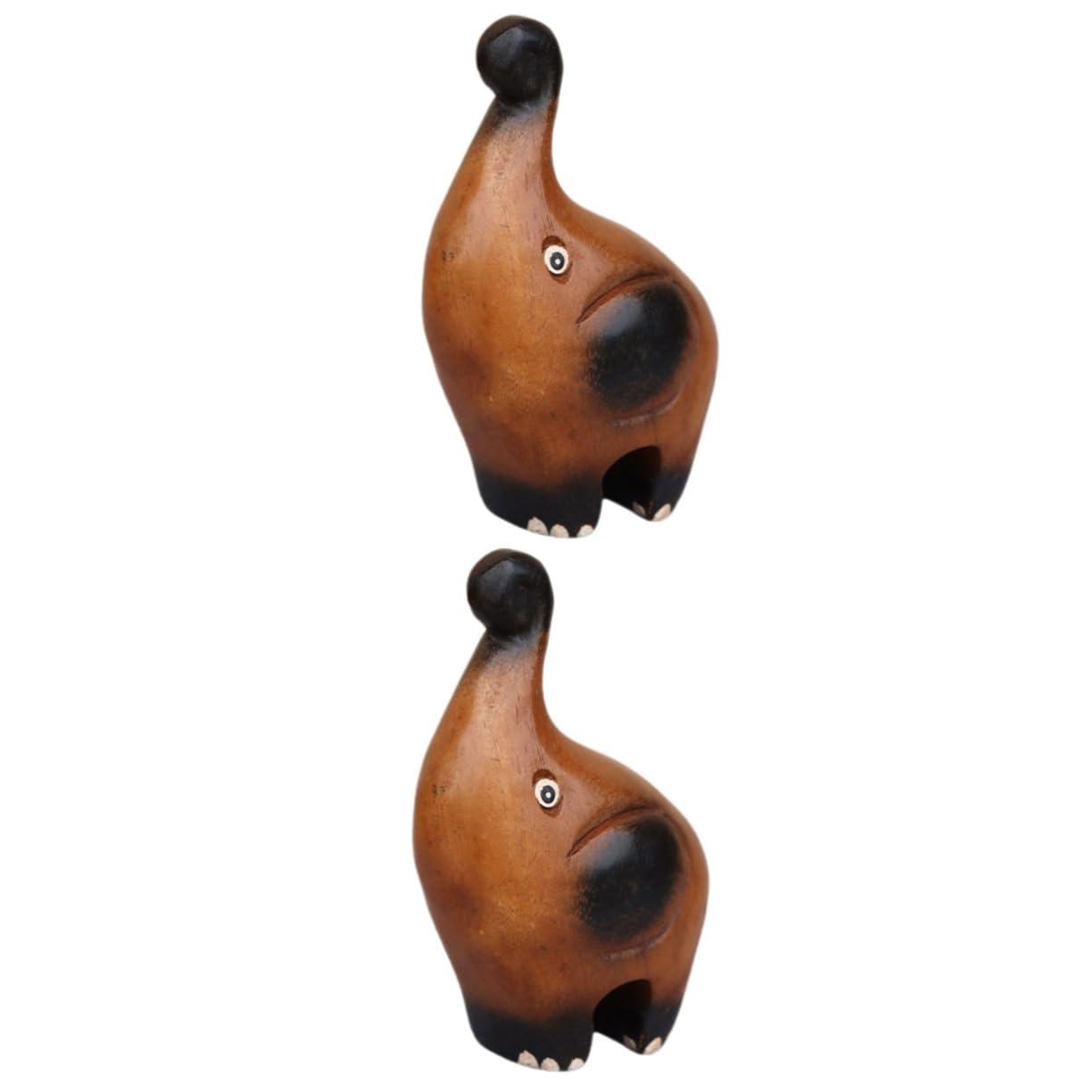 STOBAZA 2stücke Handgefertigte Holzfigur Eines Kleinen Elefantenskulptur Für Stilvolle Wohnkultur Langlebige Dekoration Für Tisch Oder Schreibtisch