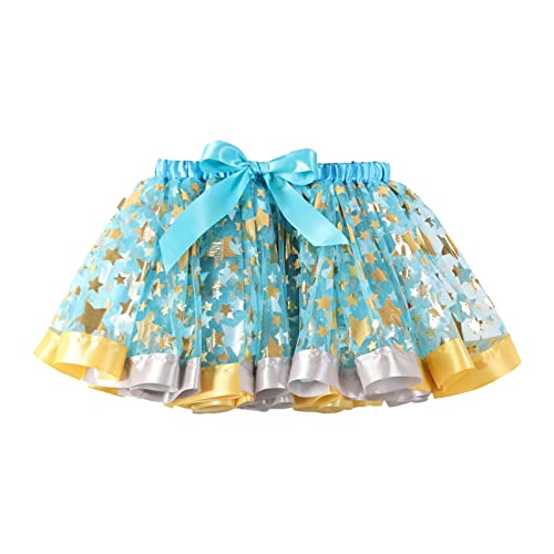 Fashion Girls Tutu Skirt Elastic High Waist A-Line Swing Tulle Skirt Dance Dress for Baby Kids (Sky Blue, 5-8 Years)