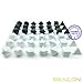 Bescon Blank Polyhedral RPG Dice Set 42pcs Artist Set, Solid Black and White Colors in Complete Set of 7, 3 Sets for Each Color, DIY Dice