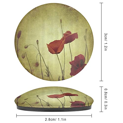 ヴィンテージの古い紙の花 冷蔵庫マグネット 磁石 強力 丸形