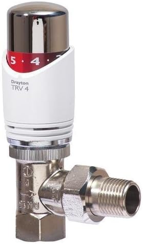 Drayton 07 05 158 Chrome TRV4 Angle 15 mm and 2M Remote Sensor Valve,