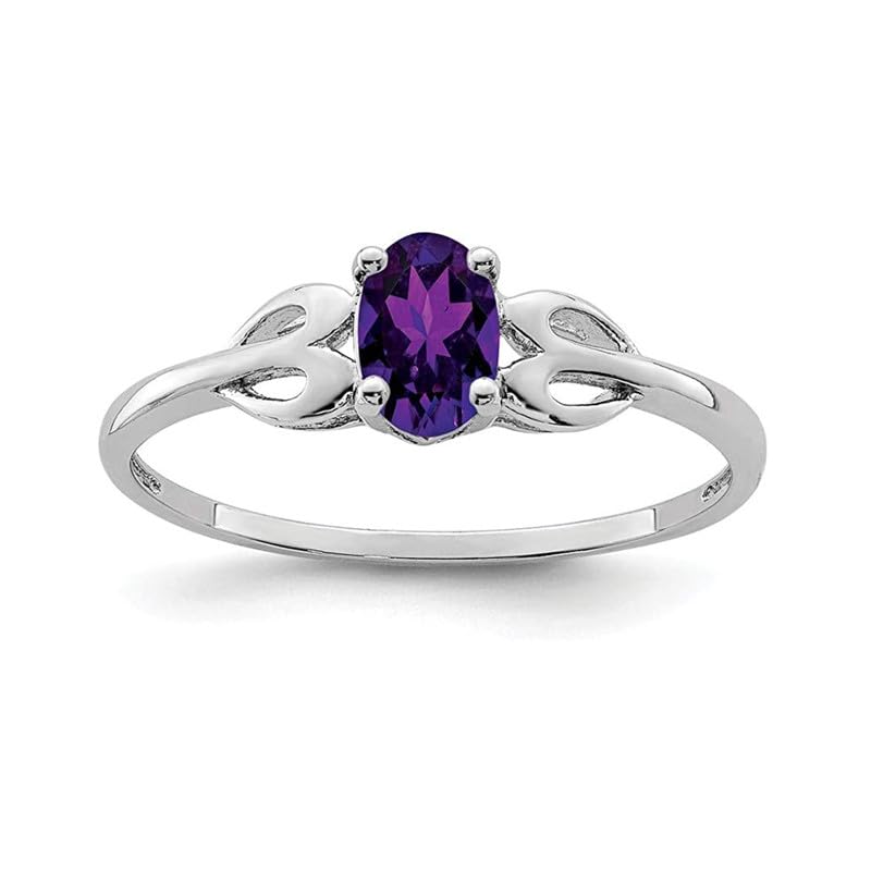 Bague améthyste ovale argent 925 de mariage empilable pour femme