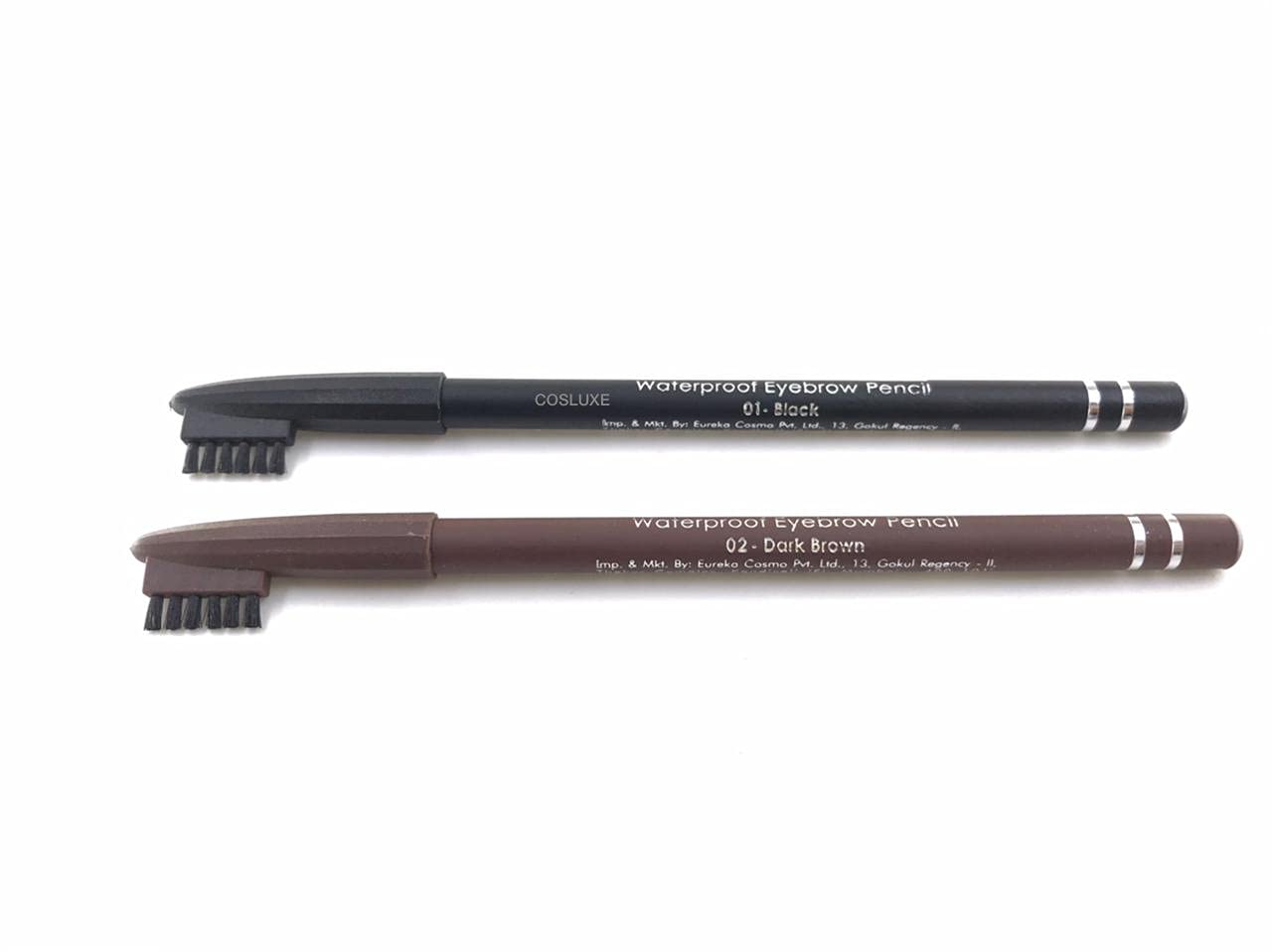 Miss Claire WaterProof Eyebrow Pencil with Brush (Black, Dark Brown) ( COLORS COSMETICS )