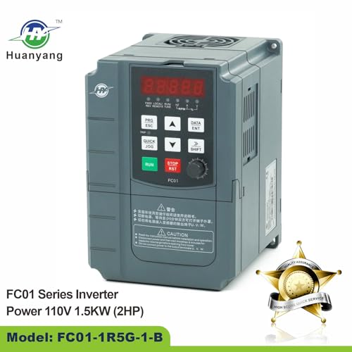 Huanyang VFD,Single to 3 Phase,Variable Frequency Drive,1.5kW 2HP 110V AC Input for Motor Speed Control,FC Series