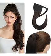 Rich Choices Human Hair Extensions - Real Hair Ponytail Wrap, Clip-In, Long Straight, 22 Inch, 95...