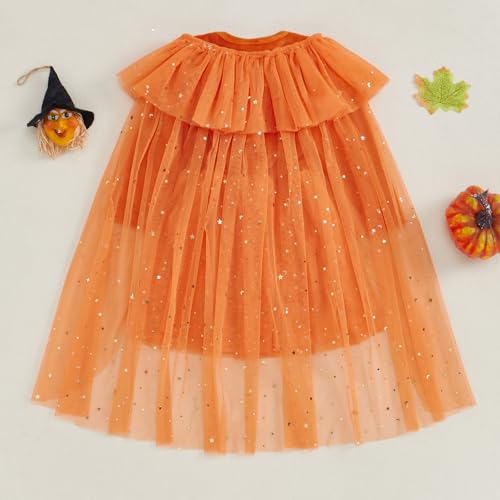 Disfraz completo niña 4-5T capa brillante naranja miniatura 3
