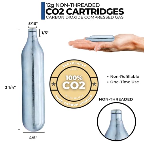 ICO 25 pack 12 gram CO2 Cartridge Non-Threaded, CO2 Cartridge or Airsoft Gas for BB Gun, CO2 BB Pistol, Airsoft Gun, Air Rifle, and Paintball Gun - Image 2