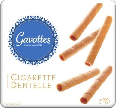 Crispy Lace Crepes Rolled Wafer , 220ct Tin Box from France