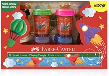 Faber-Castell Oyun Hamuru 50 gram x 8, Klasik Renkler