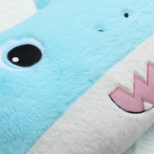 Image of Snugtown Stuffed Animal Lumbar Pillow, Super Soft Plush Cuddle Throw Pillow for Kids, Cute Shark Shaped Pillow, 12 x 24 Inches, Baby Blue