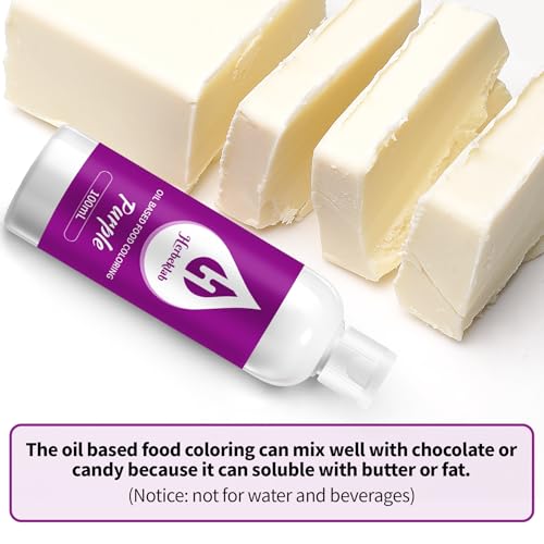 Image of Purple Oil Based Food Coloring for Chocolate - Herbeklab 100ml Professional Concentrated Oil Food Dye for Candy Melts, Chocolate, Cake Pops, Strawberries & Baking