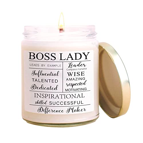 Boss Lady Gifts For Women Boss Lady Office Decor Boss Lady Soy Candle Scented Soy Wax Candle Girl Boss Female Gifts, 10 Oz Jar, 50 Hour Burn Time #TOP24