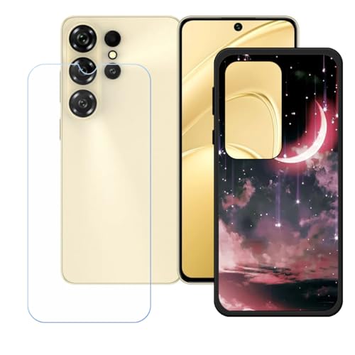 LCEHTOGYE �K�p Oukitel C26 +�����K���X�X�N���[���v���e�N�^�[�p�P�[�X�A�K�p Oukitel C26 (6,63")�ƌ݊����̂���u���b�N�\�t�gTPU�V���R���Q���P�[�X�ی�J�o�[ WZ17