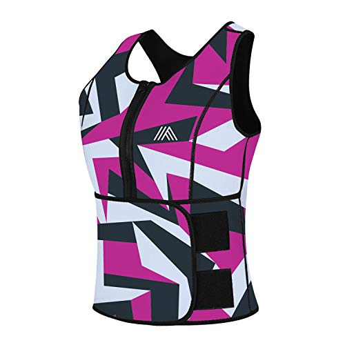 AQUIVA Neoprene Sweat Sauna Suit Trainer Vest for Women with Adjustable Waist Trimmer Belt for Weight Loss