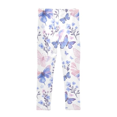 Girls' Leggings Lavender Purple Flower Butterfly Kids Yoga Tights Pants 1 Pack 208583472