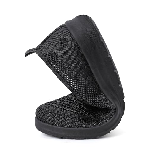 MUSSHOE Slip-on Womens Walking Shoes：Round Toe Mesh Sneakers：Comfortable Classic Casual Slip on Breathable Lightweight Loafers Flats for Mature Women Aged 30-603