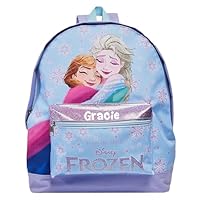 Disney Frozen Personalised Girls Backpack Elsa Anna Bag Rucksack School (Multicoloured)