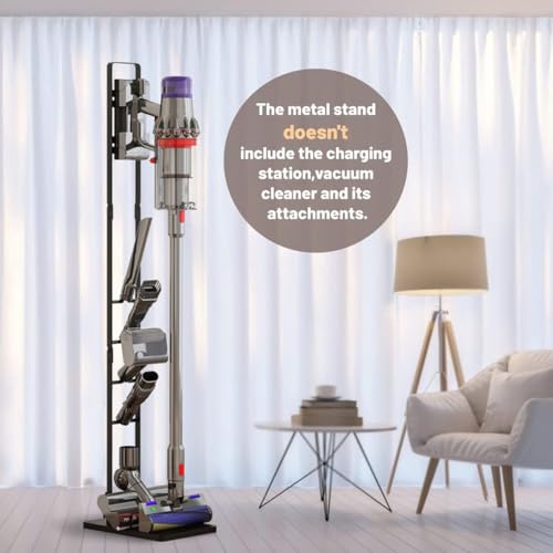 Foho Supporto Per Dyson Gen5 V15 V12 V11 V10 V8 V7 V6 DC30-62, Staffa Organizer Metallo Per Aspirapolvere Con 4 Ganci, Montaggio Senza Foratura, Design Stabile E Portatile - 7