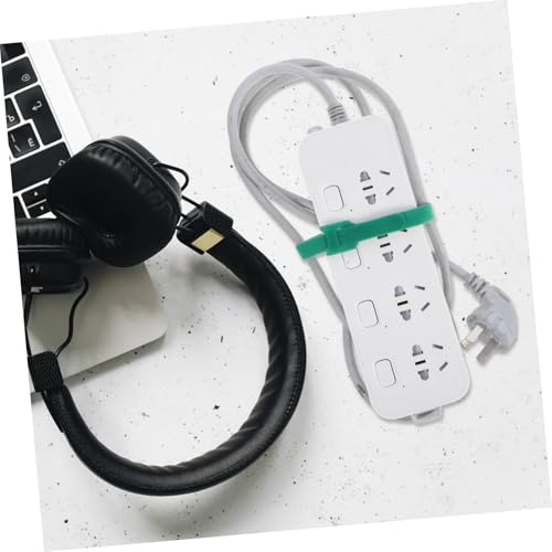 HOMSFOU 100pcs Organizador Reutilizable de Cables Correas de Gancho y Bucle para Electrónica y Cables de Carga Verde Autoadhesivas para Gestión en Casa y Oficina miniatura 6