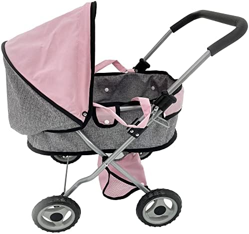 Dimian Bambolina: Doll Pram - Adjustable Canopy, Kids Pretend Play, Ages 3+