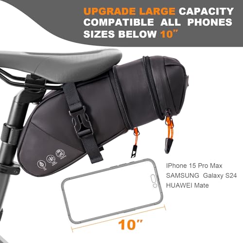 Ndakter Bike Seat Bag, 2L Large Capacity Bicycle Saddle Bag,Waterproof Bike Pouch Under Seat thumb #5