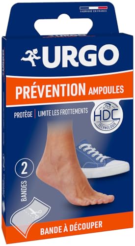 Urgo - Bandes à découper - Prévention Ampoules - Barrière anti-frottements hydrocolloïde - 2 bandes