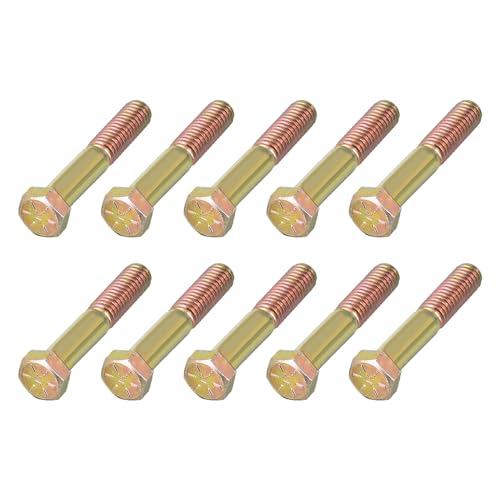 Image of METALLIXITY Hex Bolts (3 /8-16x2-1 /2 inch) 25Pcs, Carbon Steel Zinc Plated Partial Threaded, Coarse Thread UNC Hex Head Screw Bolt - for Furniture Repair, Yellow