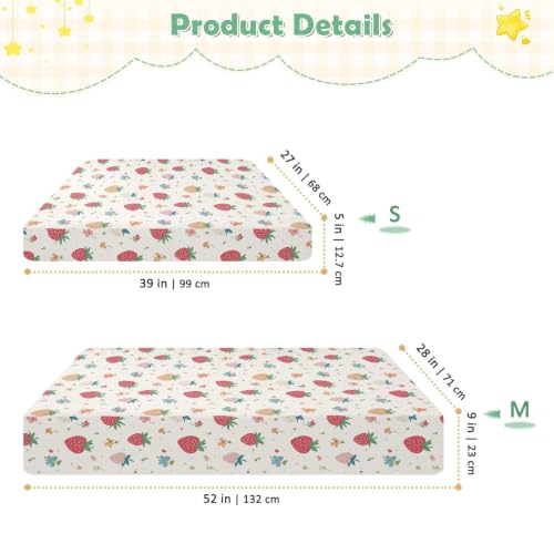 Literie imperméable pour bébé : protection matelas fraise - 4