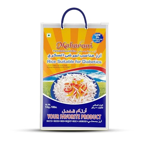 Maharani Diabetic-Friendly Basmati Rice 5kg | Low GI | High Fibre | Non-GMO | Ideal for Sugar-Control Diets | Heart-Healthy Premium Basmati Rice