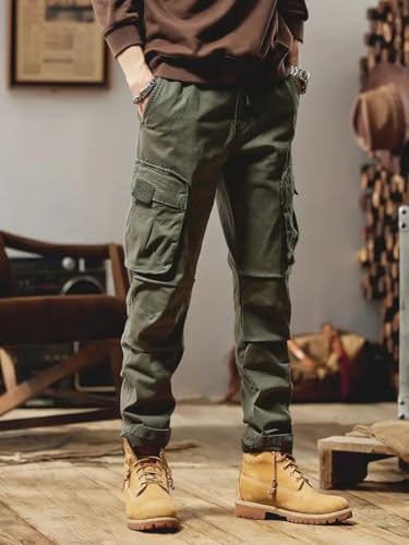 Image of LookMark Men's Cargo Pants Stylish and Comfortable | Men's Cargo Pants with Multiple Pockets | Ideal for Casual Wear, Outdoor Activities, and Everyday Use