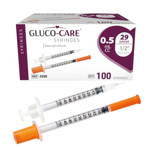 Image of 0.5 ml /cc Syringes 29G x 1 /2'' (12.7mm), 100 /box | Fine Tip, Home & Lab Use, Clear Barrel, Bold Scale, Smooth Plunger Movement with back-end stopper, Leak-Proof Design