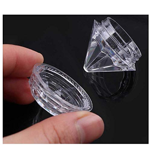 Qixivcom 25 Pcs 5G Clear Cream Box Jars Diamond Shaped Empty Refillable Cosmetic Container Jar Pot With Lid Makeup Sample Trial Case Storage For Lip Blam Lotion Creams Eye Shadow Nails Powder Jewelry #TOP2