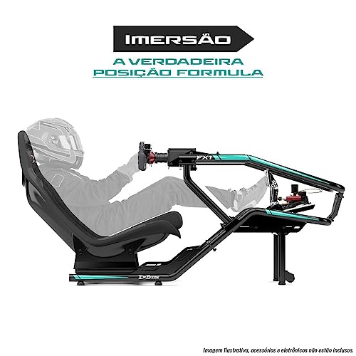 Extreme Simracing Cockpit Suporte Para Volante Estação Simples Fórmula 1 FX1Preto/Verde
