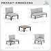 MFSTUDIO Gartenmöbel Set, Lounge Möbel Outdoor, Terassenmöbel mit Couchtisch und Abnehmbarem Kissen, Outdoor Sitzgruppe Set mit Einzelner Stuhl, Doppelstuhl, Beistelltisch, Tisch, frei kombinierbar