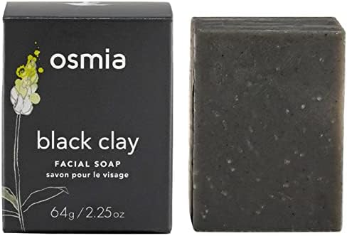 Osmia - Natural Black Clay Facial Soap Bar | Clean Beauty For Healthy Skin (2.25 oz | 64 g)
